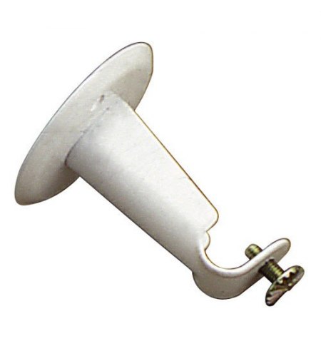 Soporte Barra 12 mm.Ø Blanco Frontal Redondo