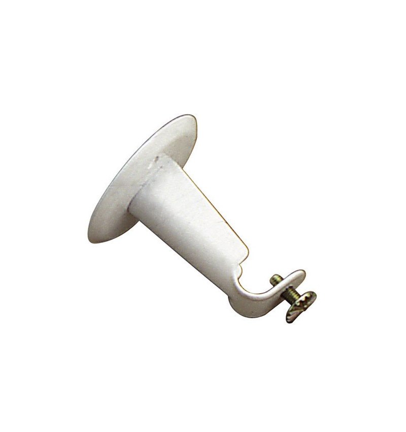Soporte Barra 12 mm.Ø Blanco Frontal Redondo