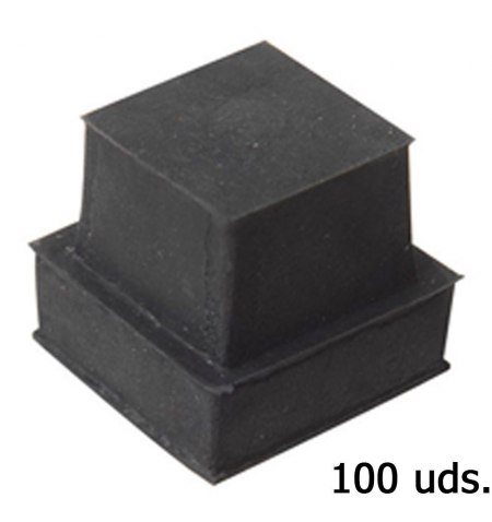 Contera Goma Cuadrada 14x14 mm. Bolsa 100 Unidades