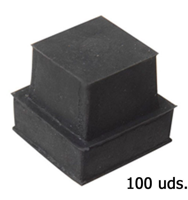 Contera Goma Cuadrada 18x18 mm. Bolsa 100 Unidades