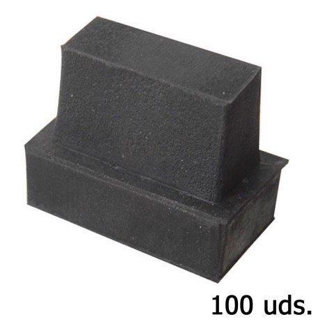 Contera Goma Rectangular 37 x 17 mm. Bolsa 100 Unidades