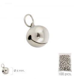 Cascabel Niquelado   6 mm.  (Bolsa 100 Unidades)