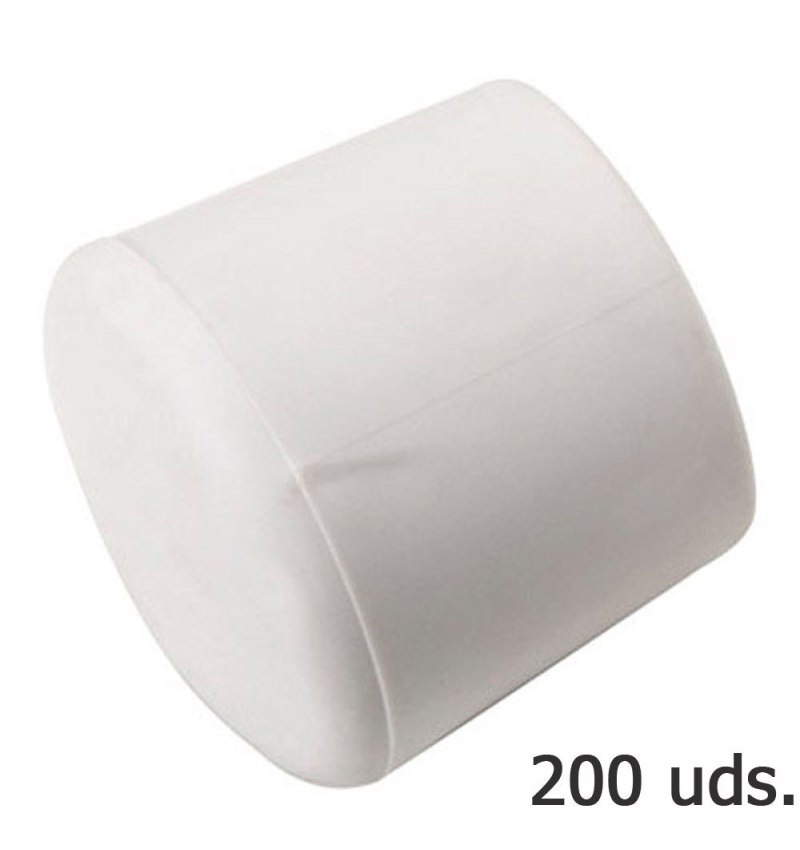 Contera Plastico Redonda Exterior Blanca 22 mm. Bolsa 200 Unidades