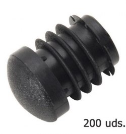 Contera Plastico Redonda Interior Negra Para Tubo Exterior Ø 22 mm. Bolsa 200 Unidades