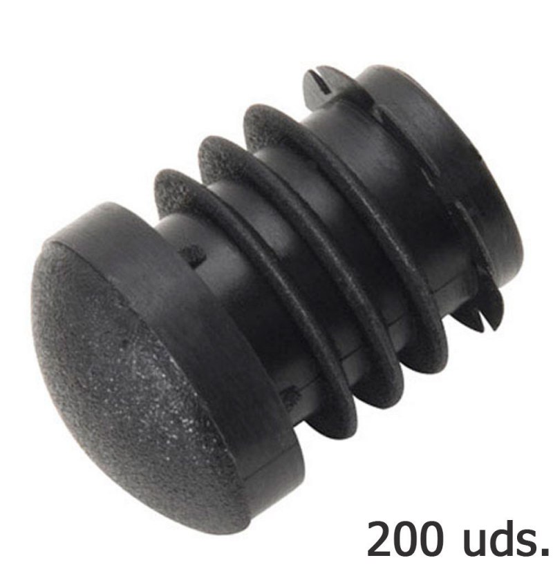 Contera Plastico Redonda Interior Negra Para Tubo Exterior Ø 22 mm. Bolsa 200 Unidades