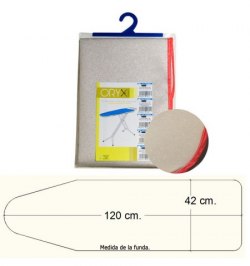 Funda Mesa Plancha Espuma Metalizada 120x42 cm.