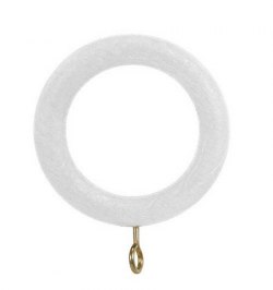 Anilla Madera Lisa Con Hembrilla 40x60 mm. Lacada Blanco