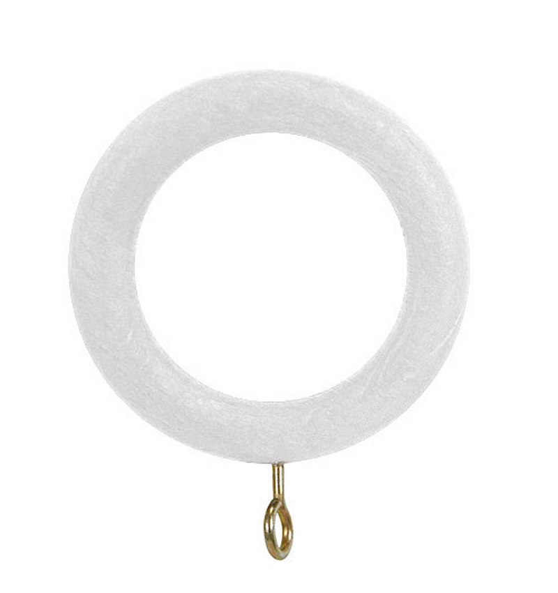 Anilla Madera Lisa Con Hembrilla 40x60 mm. Lacada Blanco