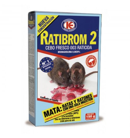 Cebo Raticida Fresco Ratibrom-2 150 gr.