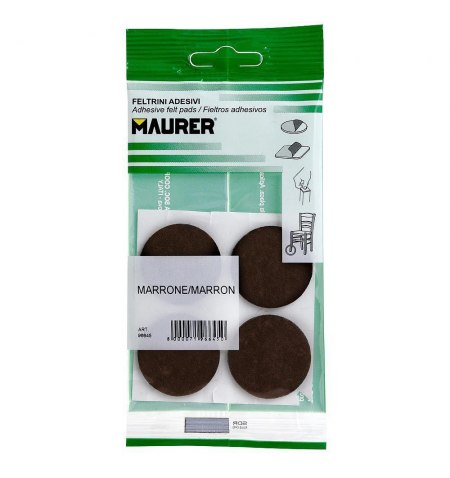 Fieltro Adhesivo Ø 35 mm. (Blister  4 Piezas) Marrón