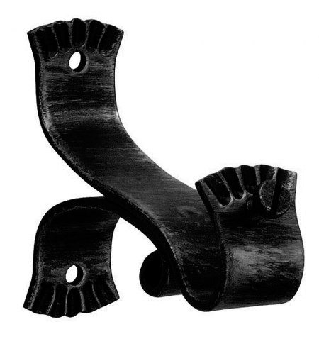 Soporte Forja Ø 20 mm. Ola Largo Negro   Juego 2 Piezas