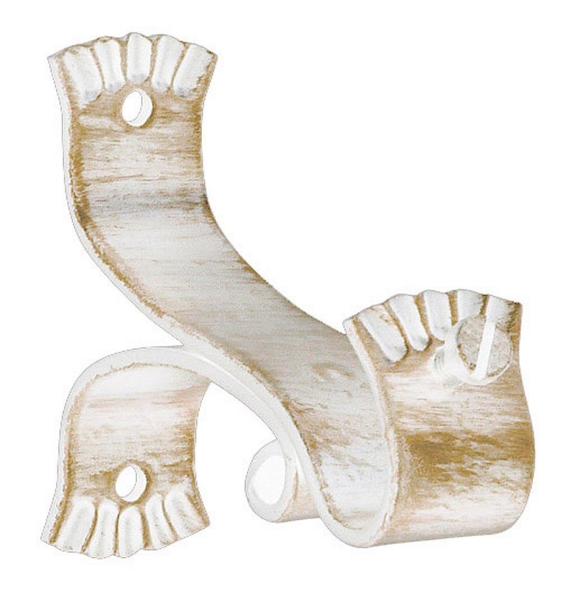 Soporte Forja Ø 20 mm. Ola Largo Marfil / Oro Juego 2 Piezas