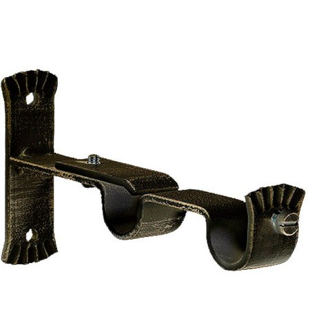 Soporte Doble Forja Ø 20 mm. Negro / Dorado  (Blister 2 Piezas)