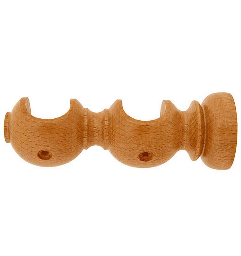 Soporte Madera Liso Abierto Doble 20x118 mm. Teca