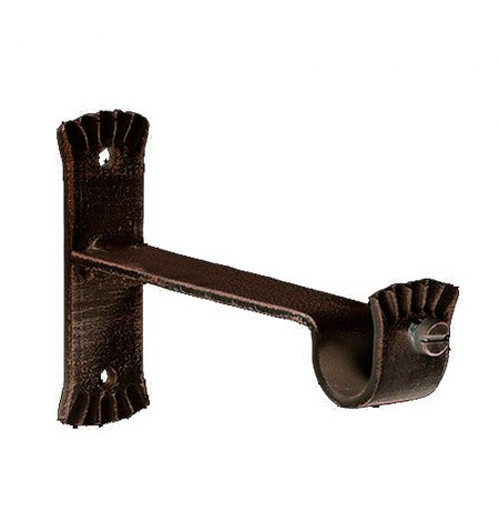 Soporte Largo Forja Ø 20 mm. Negro / Oro  (Blister 2 Piezas)