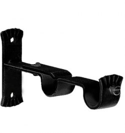 Soporte Doble Forja Ø 28 mm. Negro  (Blister 1 Piezas)