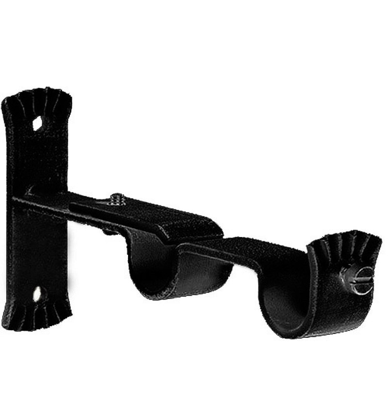 Soporte Doble Forja Ø 28 mm. Negro  (Blister 1 Piezas)