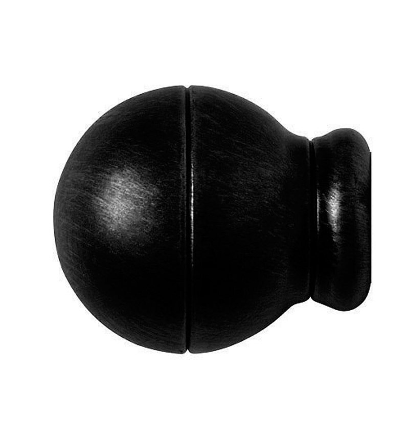 Terminal Forja Esfera Rayada Ø 20 mm. Negro Juego 2 Piezas