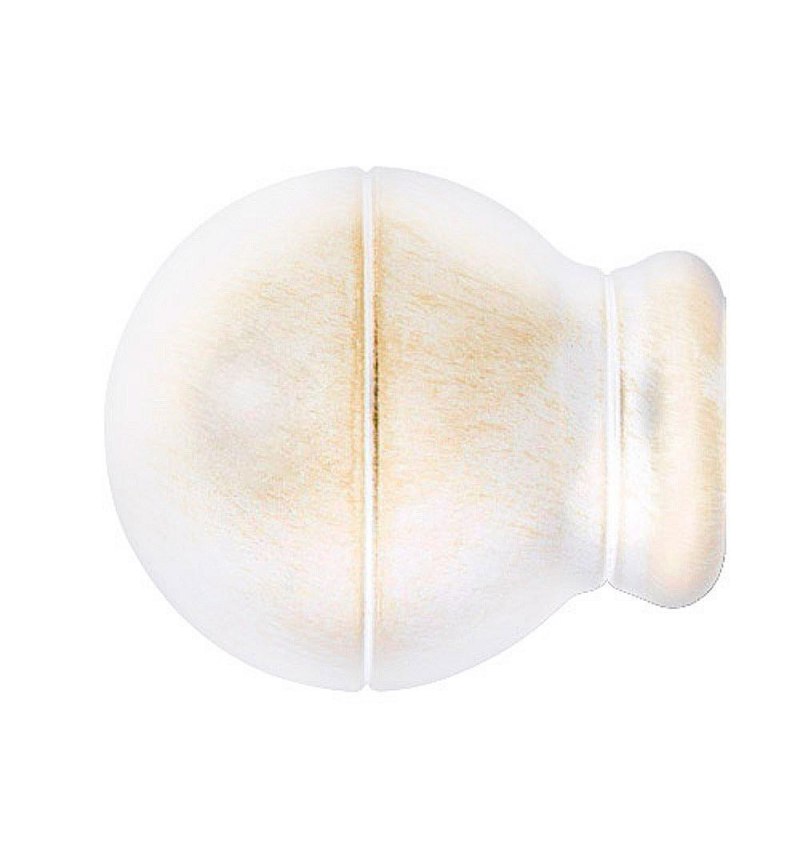 Terminal Forja Esfera Rayada Ø 20 mm. Marfil / Oro Juego 2 Piezas