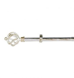 Barra Cortina Extensible Metal Ø 19 mm. Extensible 1,1 / 2,0 Metros Marfil Oro Piña Sin Anilla