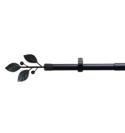 Barra Cortina Extensible Metal Ø 19 mm. Extensible 1,1 / 2,0 Metros Negro Laurel Sin Anilla