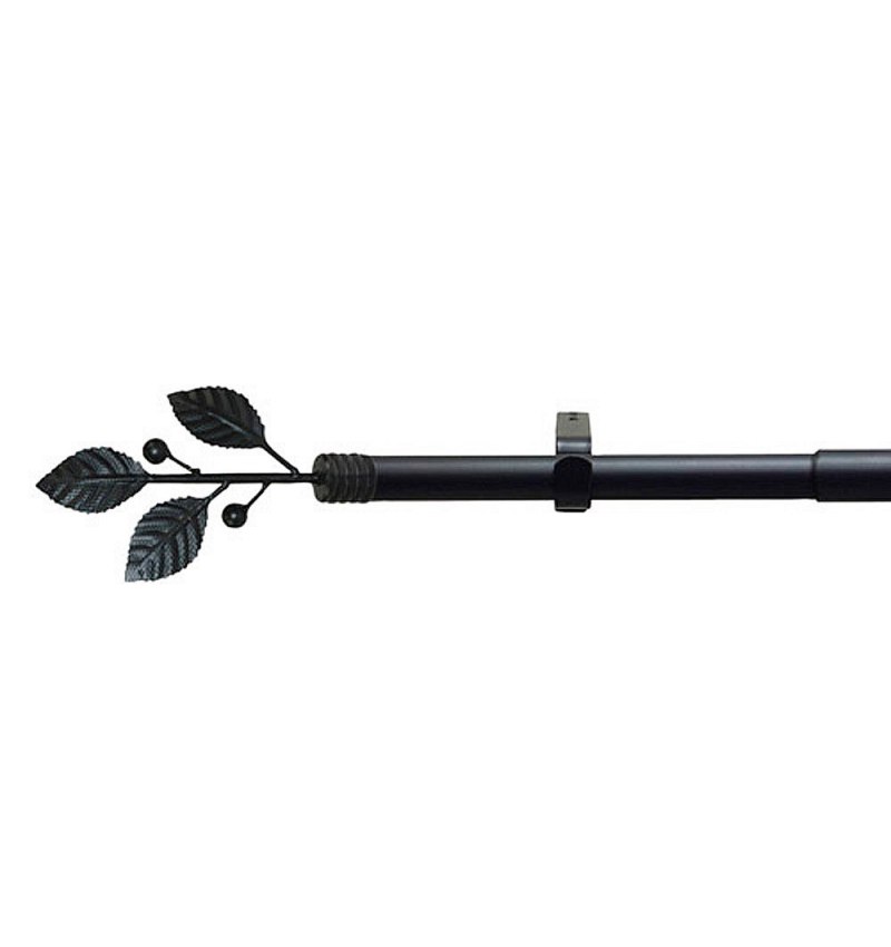 Barra Cortina Extensible Metal Ø 19 mm. Extensible 2,0 / 3,8 Metros Negro Laurel Sin Anillas