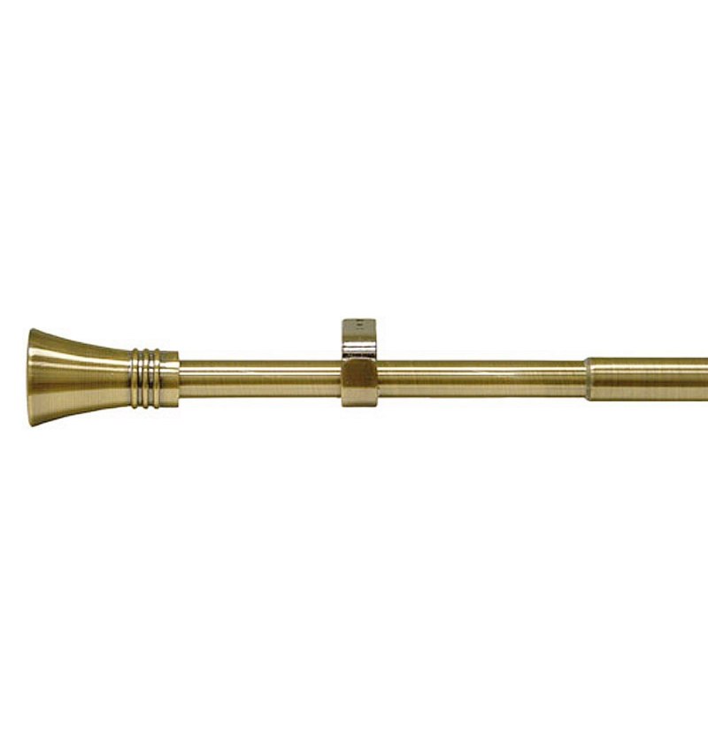 Barra Cortina Extensible Metal Ø 19 mm. extensible 1,1 / 2,0 Metros Bronce Viejo Copa  Sin Anilla