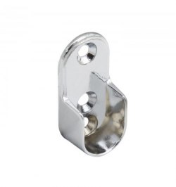 Soporte Lateral Oval Para Tubo Ø 16 mm. Cromado