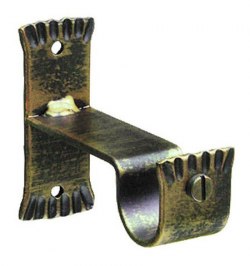 Soporte Central Forja Ø 28 mm. Negro / Dorado Juego 2 Piezas
