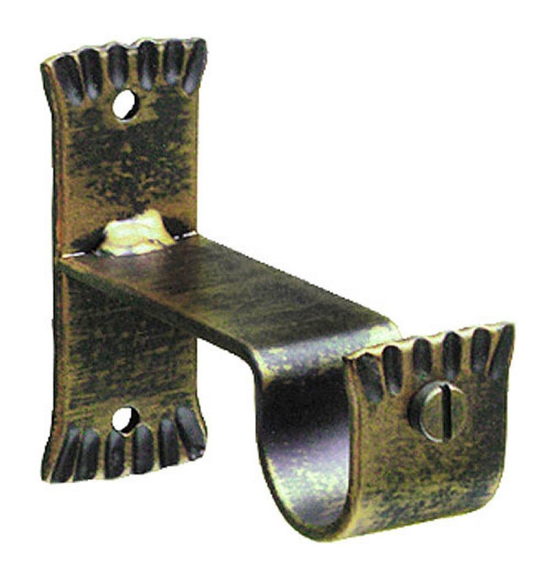 Soporte Central Forja Ø 28 mm. Negro / Dorado Juego 2 Piezas