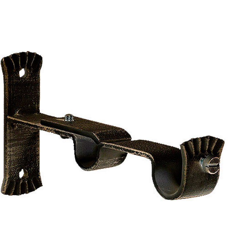 Soporte Doble Forja 28-20 Ø mm. Negro / Dorado