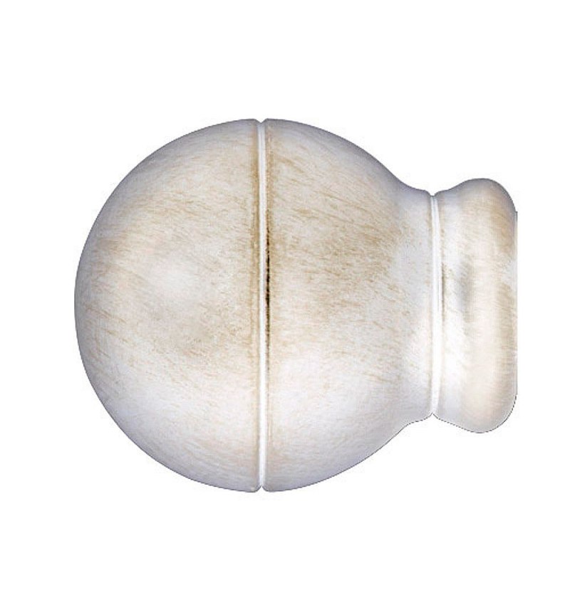 Terminal Forja Esfera Rayada 28 mm. Marfil Oro