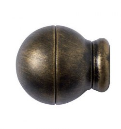 Terminal Forja Esfera Rayada 28 mm. Negro Dorado