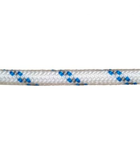 Cuerda Poliester Trenzada Blanco / Azul  6 mm. Bobina 200 m.