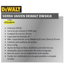 Sierra Vaiven Dewalt DW341K