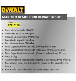 Martillo Demoledor Dewalt D25501K