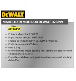 Martillo Demoledor Dewalt D25899K