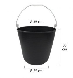 Cesto Plastico Negro Un Asa 22 Litros