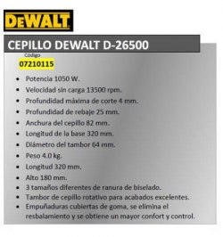 Cepillo Dewalt D26500QS