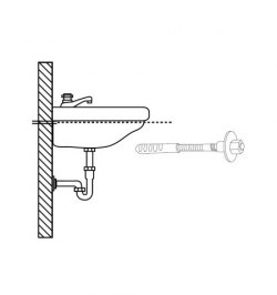 Kit Sanitario Fija Lavabo  10x110 mm. (2 Piezas)