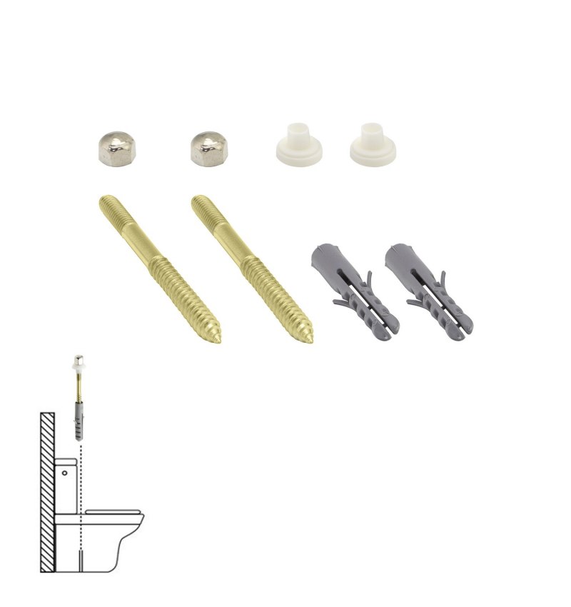 Kit Sanitario Fija Wc  5x75 mm. Bicromatado (2 Piezas)