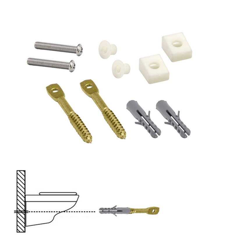 Kit Sanitario Fijación Wc  Horizontal 5x70 mm. (2 Piezas)