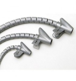 Organizador Cables Con Clip Gris 15 mm. 2,5 M.