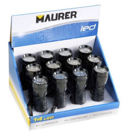 Linterna Maurer Led 14 3AAA (Expositor 12 piezas)