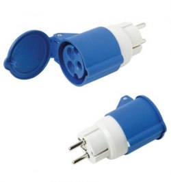 Adaptador Industrial Schuko Cetac Simple 2p Con Tapa