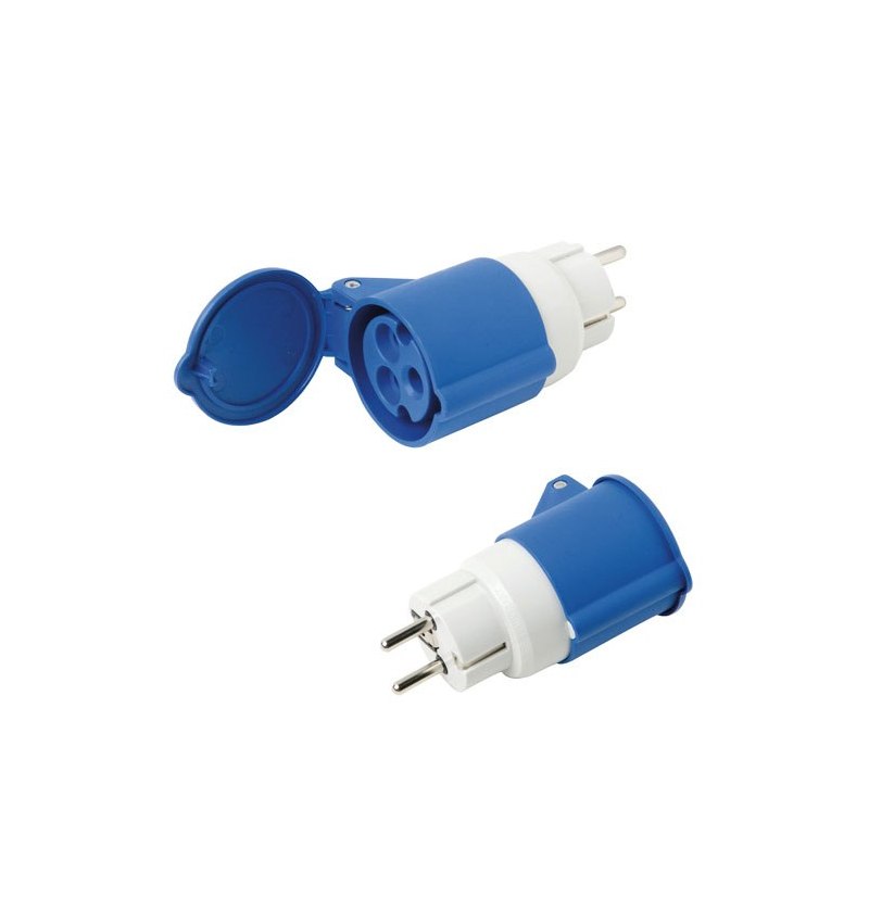 Adaptador Industrial Schuko Cetac Simple 2p Con Tapa