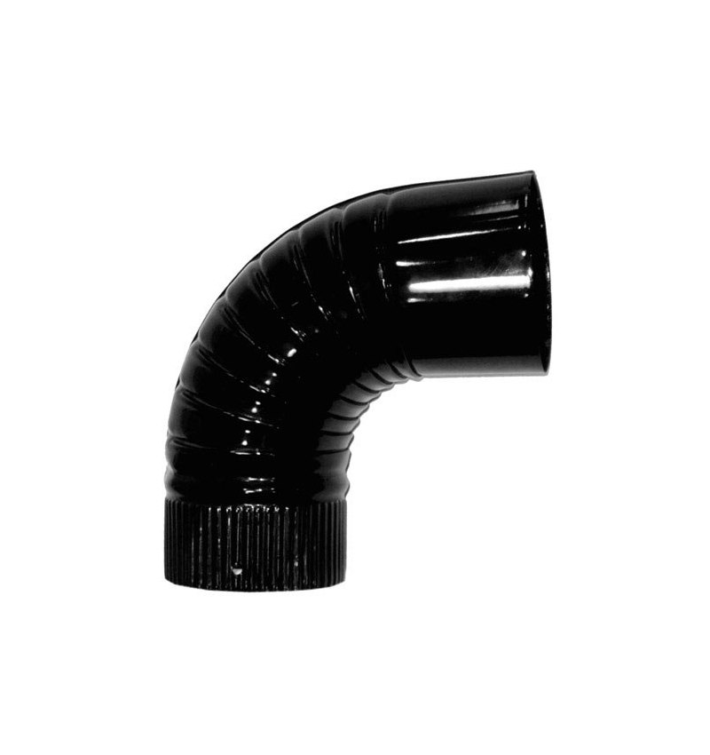 Codo Estufa Color Negro Vitrificado de  90 mm. 90°.
