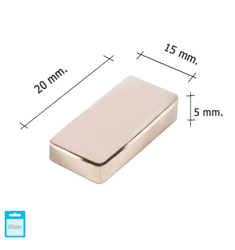 Iman Wolfpack Neodimio Rectangular 20x15x5 mm. (Blister 1 Pieza)