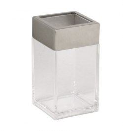 Vaso Baño Maurer Acrilico Inoxidable Transparente.