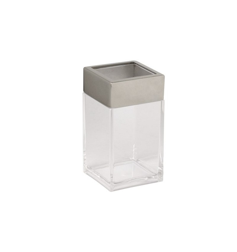 Vaso Baño Maurer Acrilico Inoxidable Transparente.